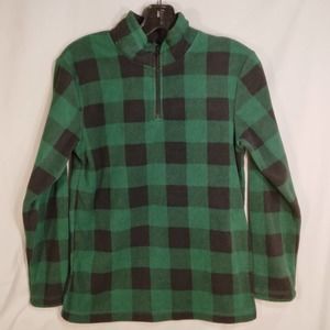 The Children Place Buffalo Plaid Fleece Pullover Green